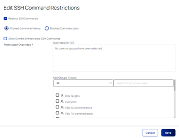 SSH Command Restrictions