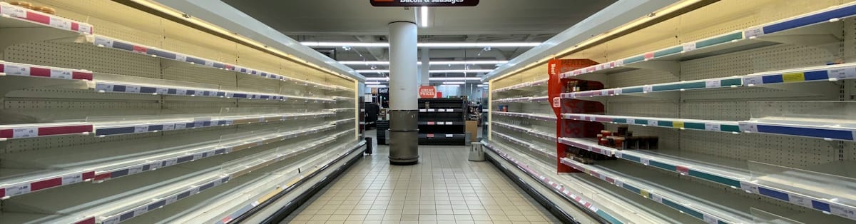 Empty shelves
