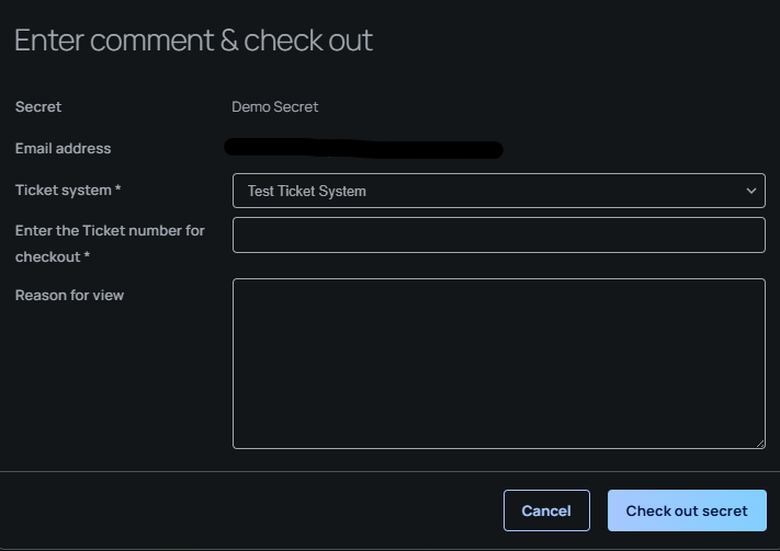 Secret checkout