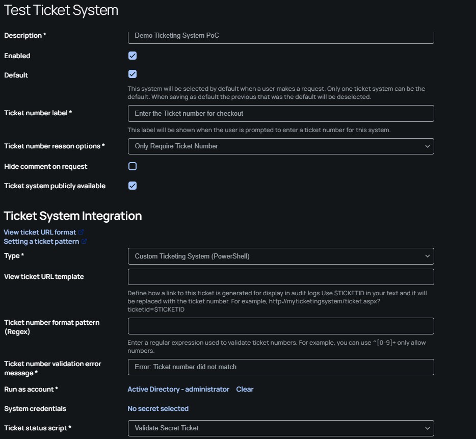 Create ticket system