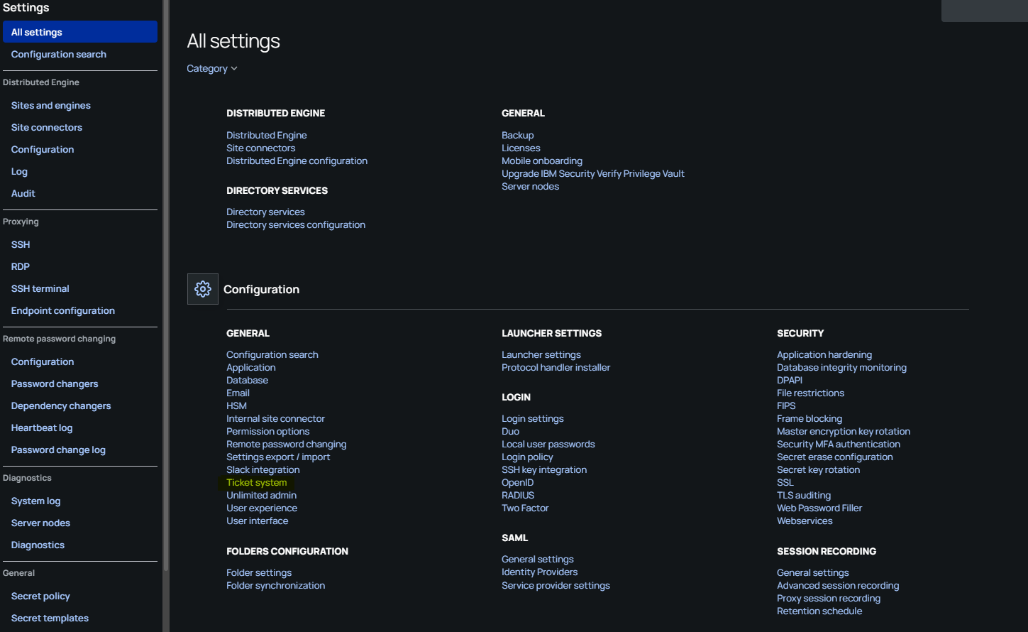 Settings screen reprisal